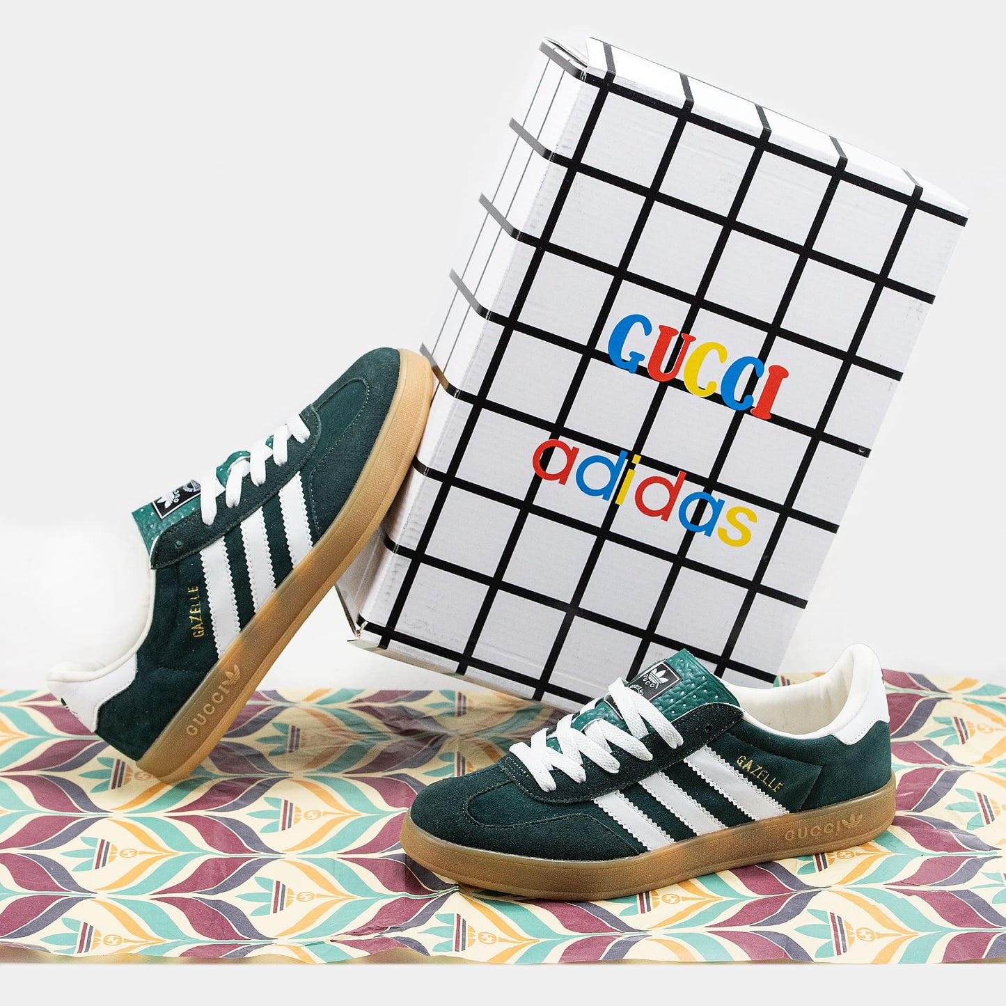 Adidas Gazelle x Gucci Green White