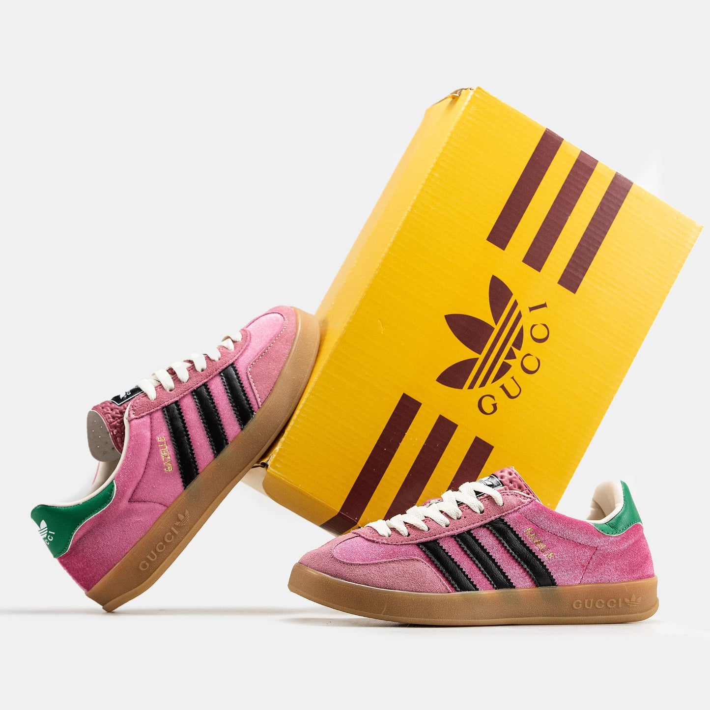 Adidas Gazelle x Gucci Pink Green