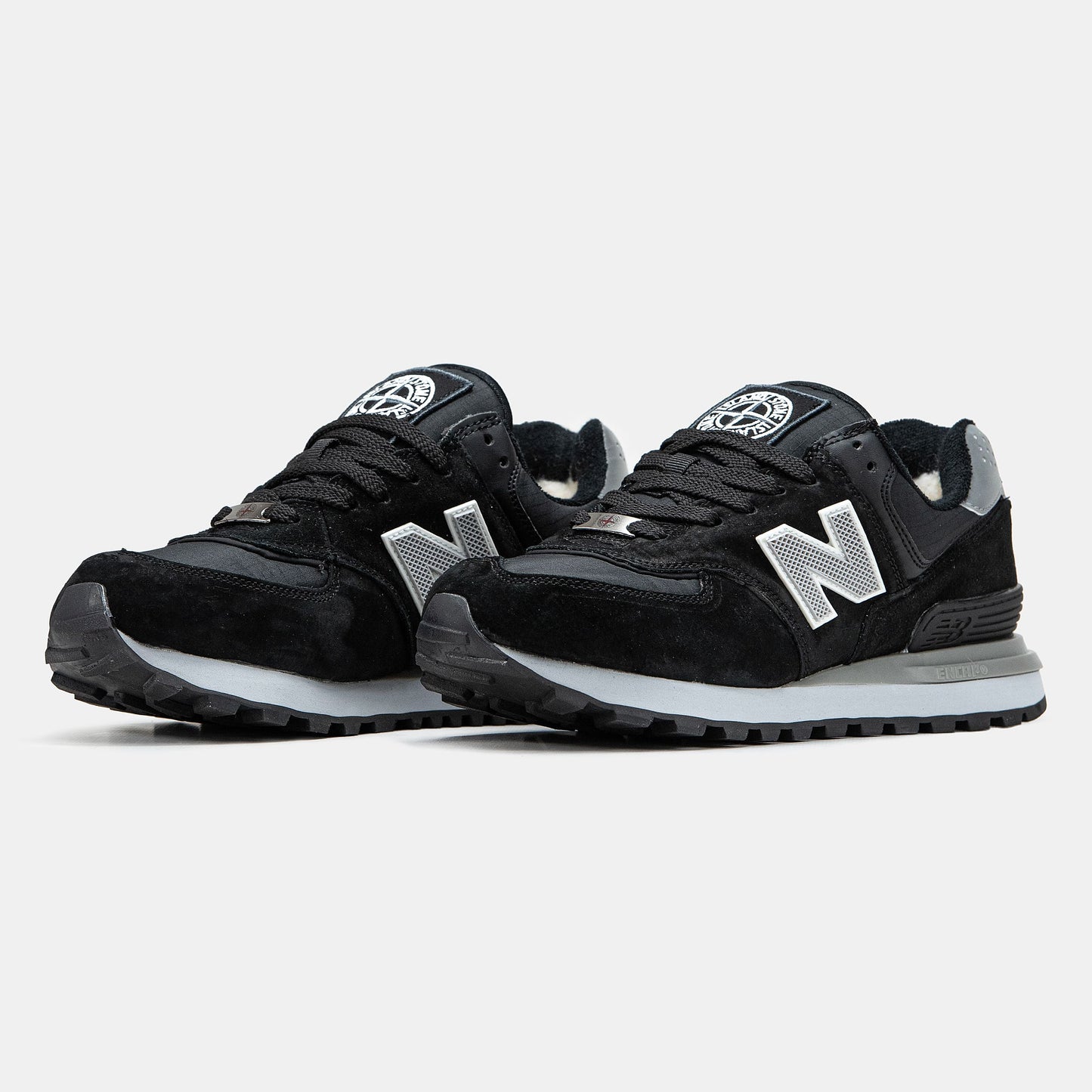 New Balance 574 x Stone Island Black White Grey