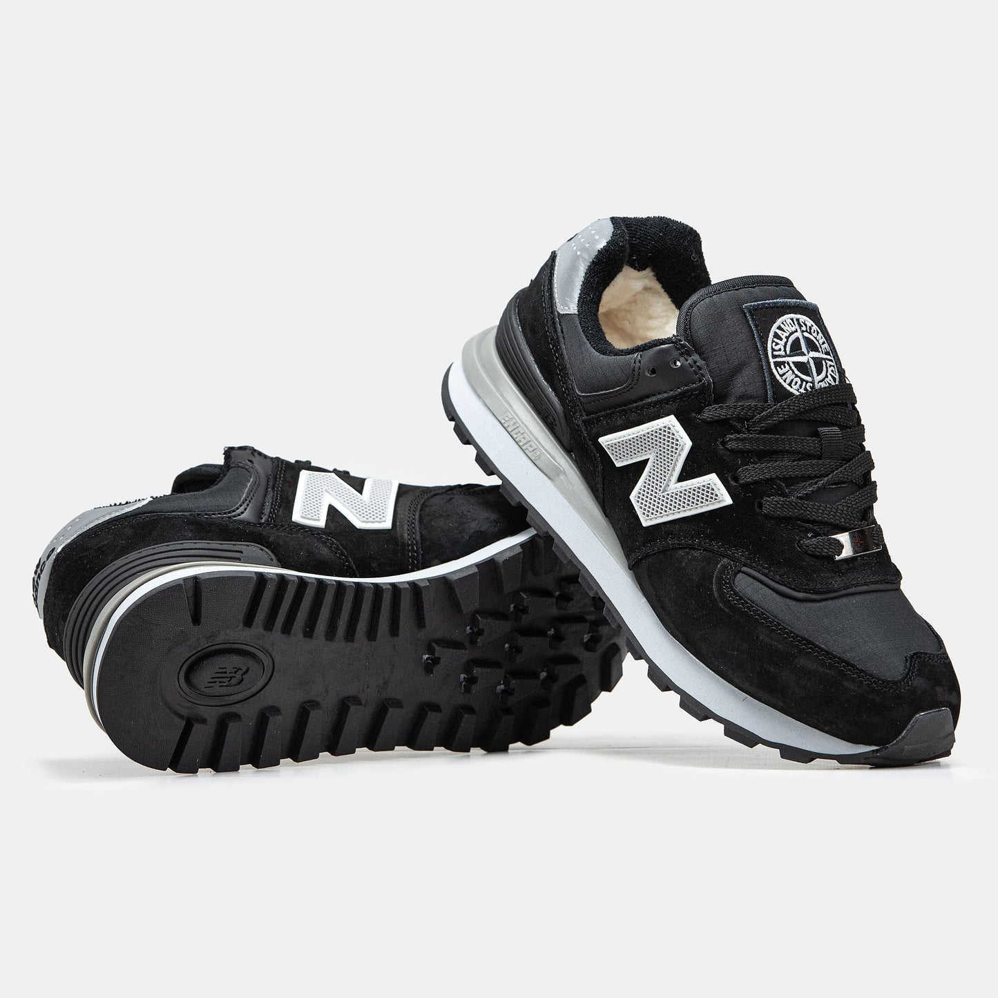New Balance 574 x Stone Island Black White Grey
