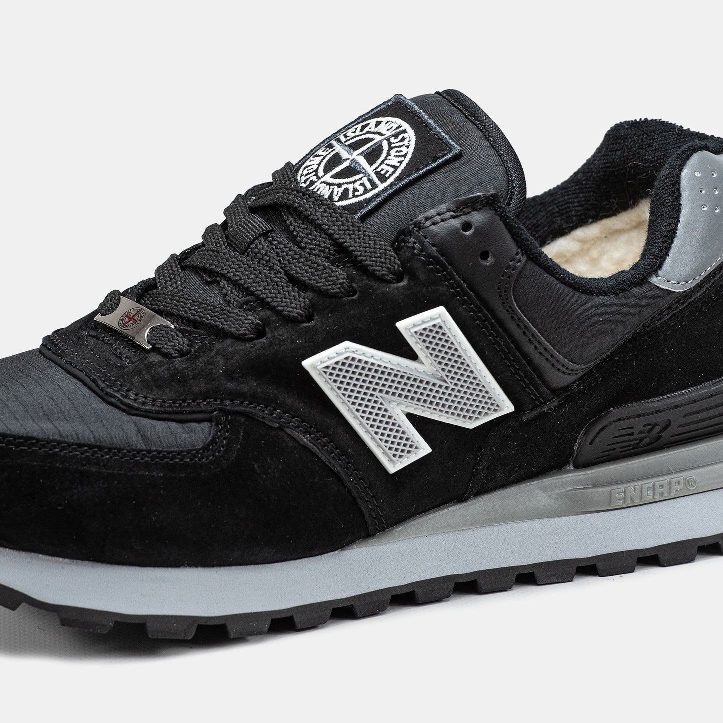 New Balance 574 x Stone Island Black White Grey