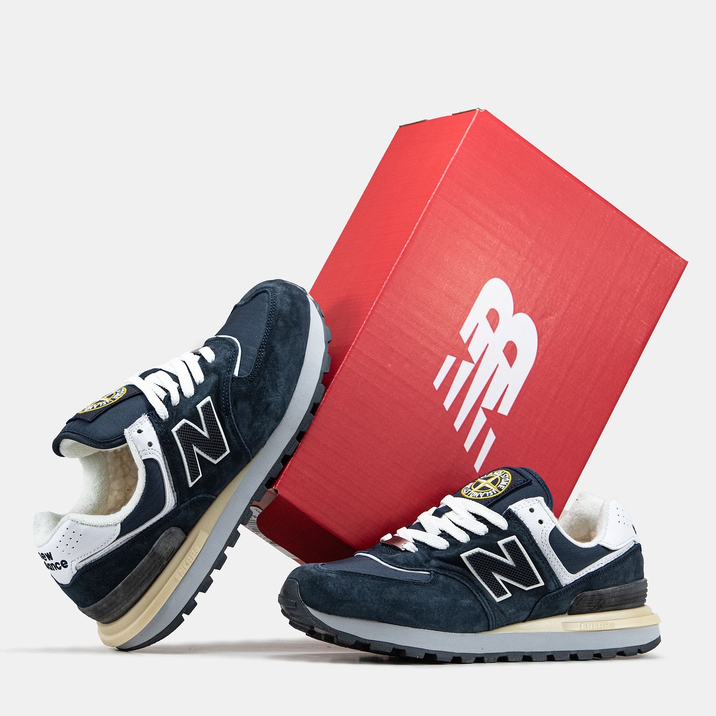 New Balance 574 x Stone Island Blue White
