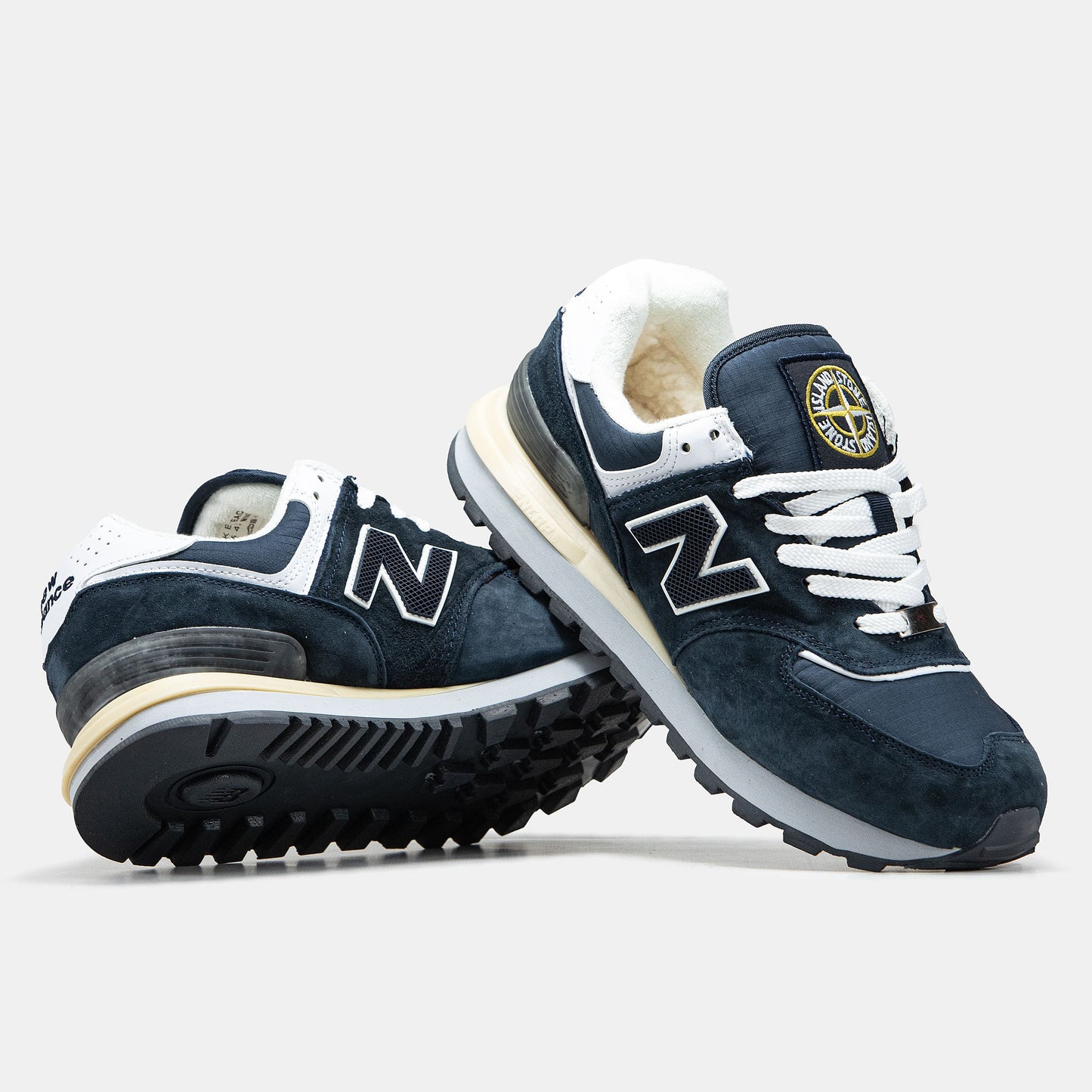 New Balance 574 x Stone Island Blue White