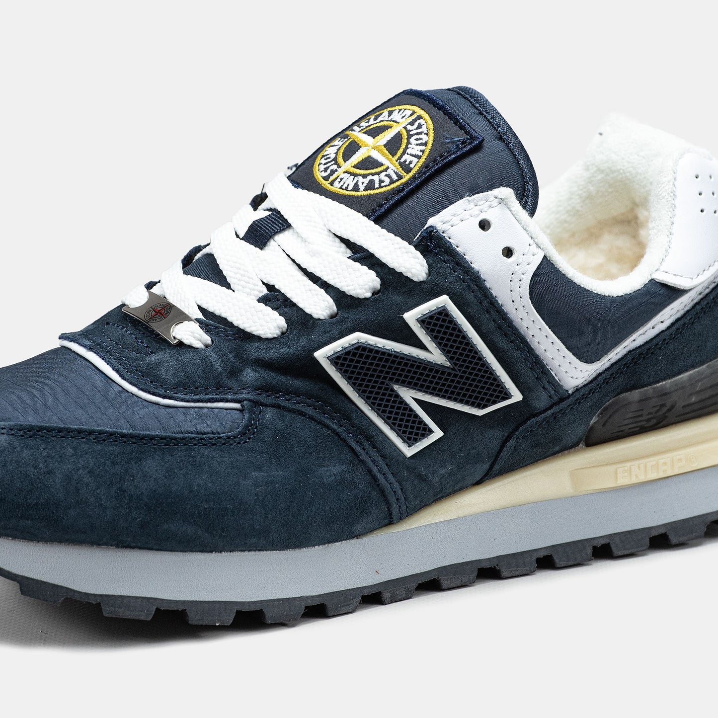 New Balance 574 x Stone Island Blue White