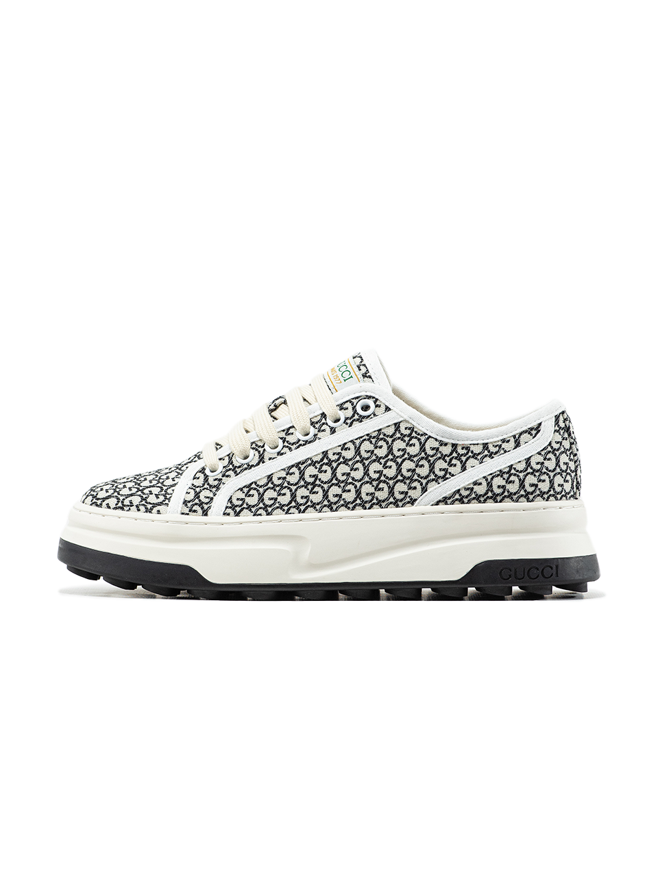 Gucci GG Platform Canvas Sneakers Cream Black