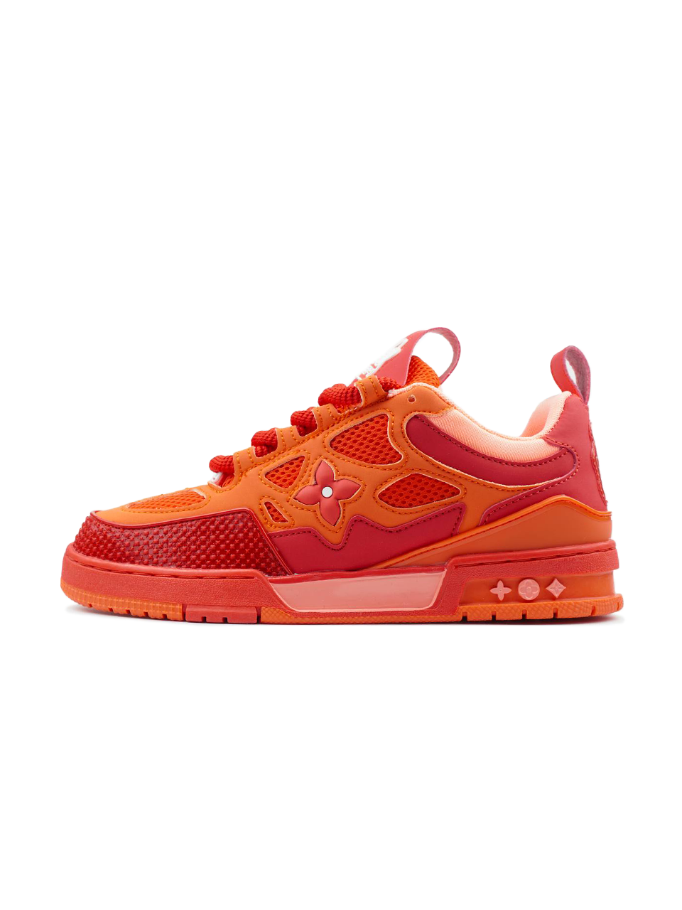 Louis Vuitton Skate Sneaker Red Mix Orange Cowhide