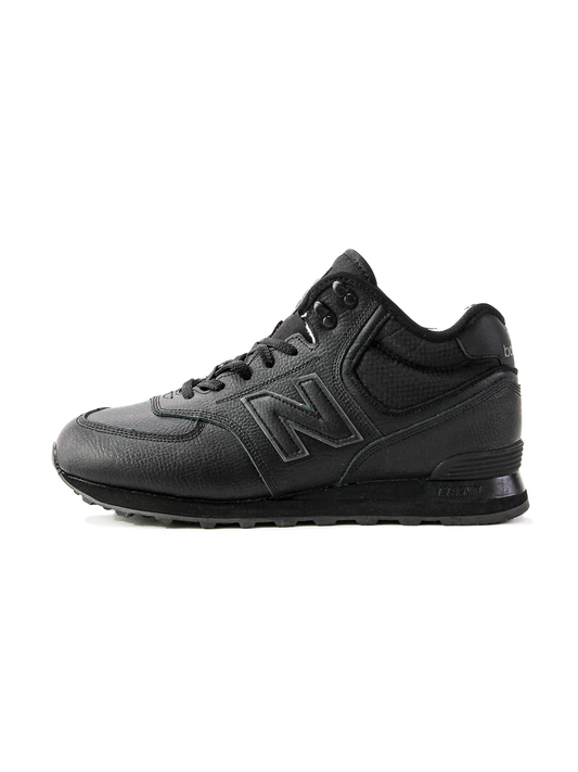 New Balance 574 High Black Leather (хутро)