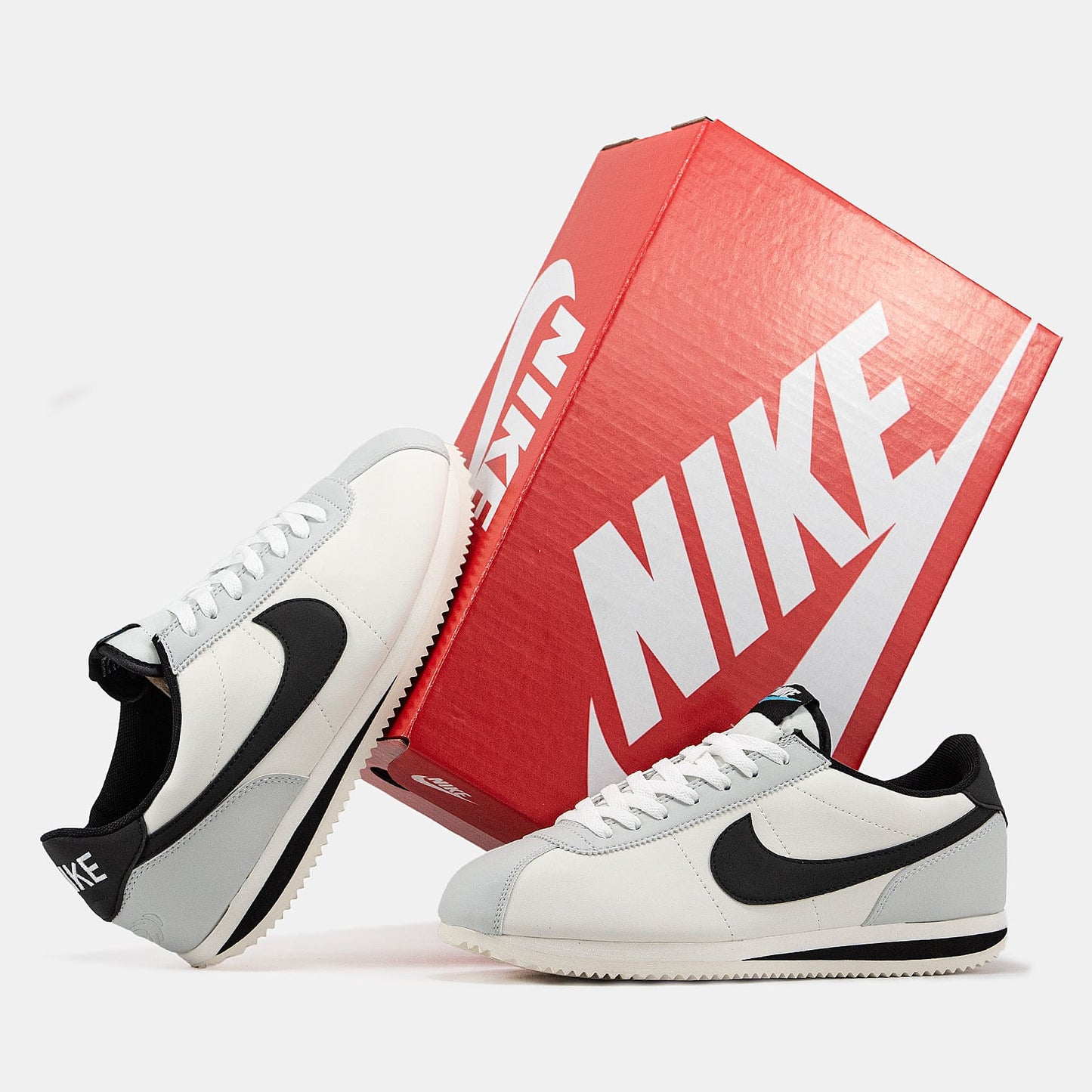Nike Cortez White Grey Black Logo