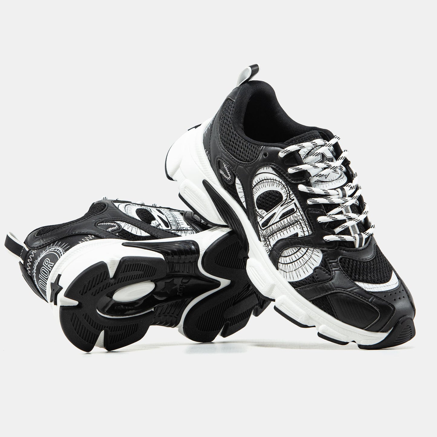 Dior Chrono Sneaker Black White Logo
