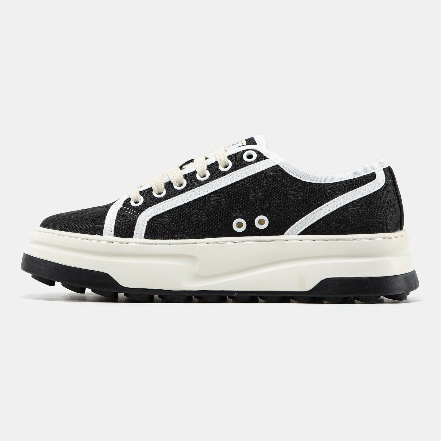 Gucci GG Platform Canvas Sneakers Black White