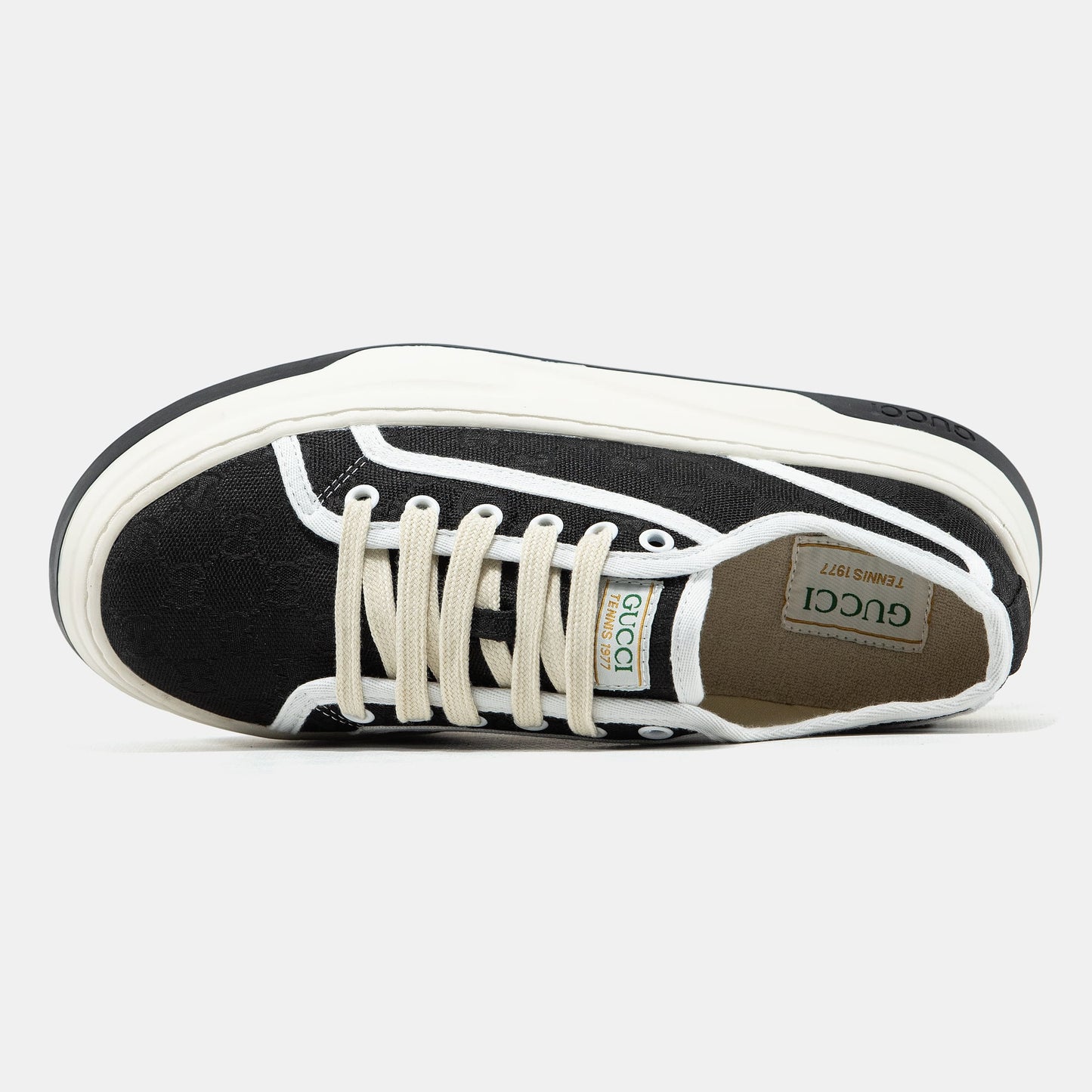 Gucci GG Platform Canvas Sneakers Black White