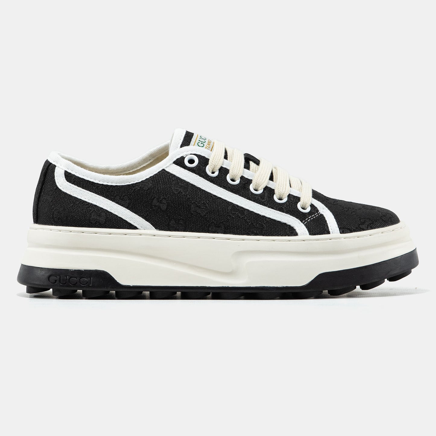 Gucci GG Platform Canvas Sneakers Black White