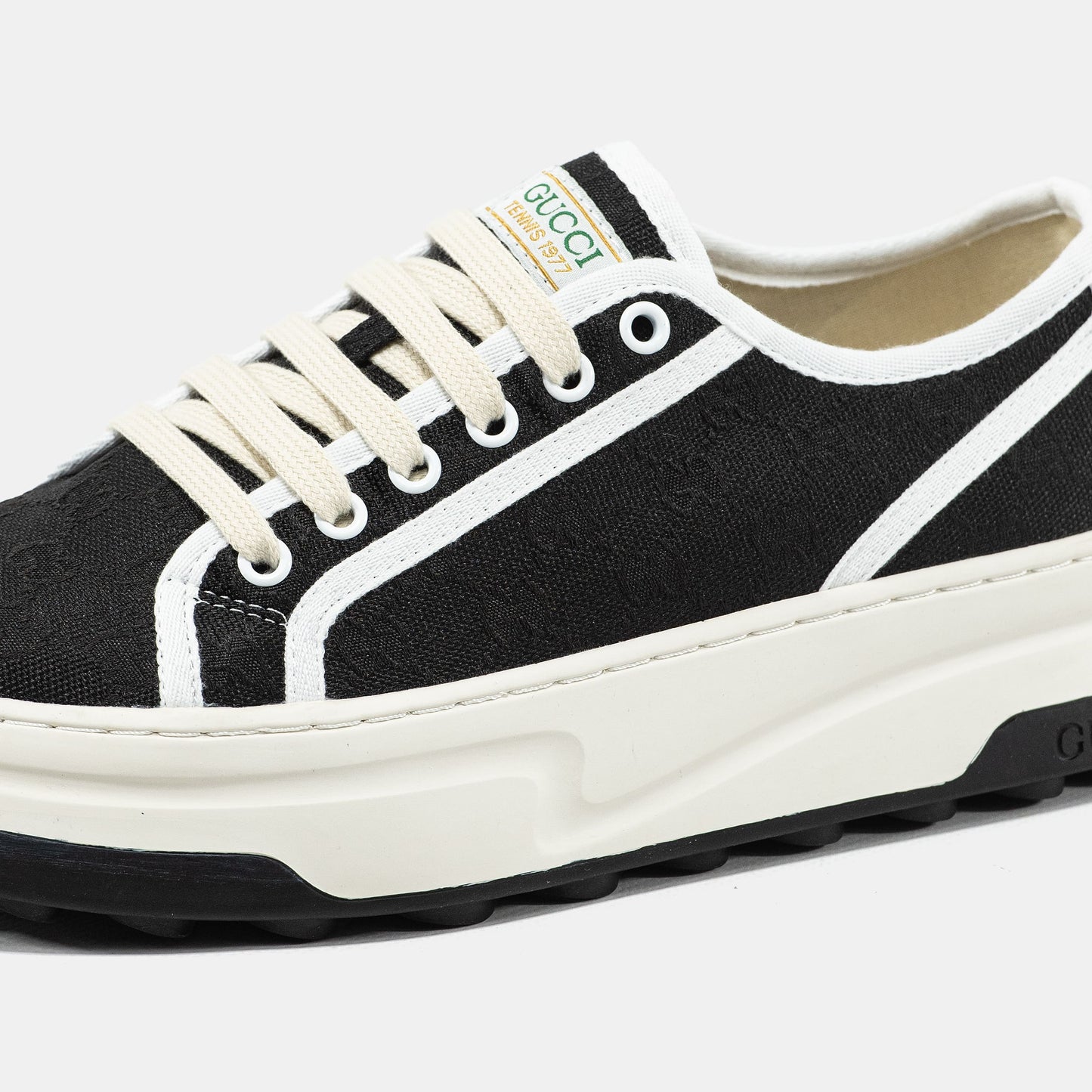 Gucci GG Platform Canvas Sneakers Black White