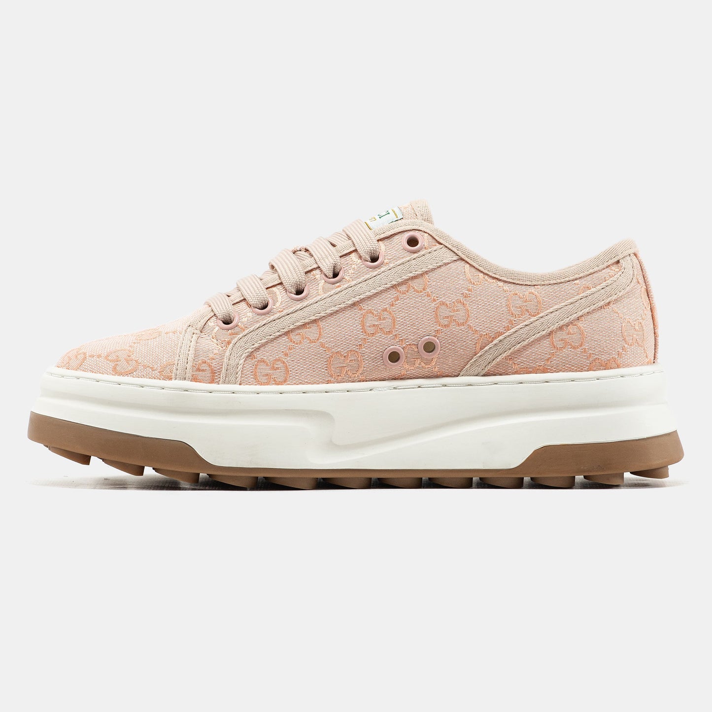 Gucci GG Platform Canvas Sneakers Pink White