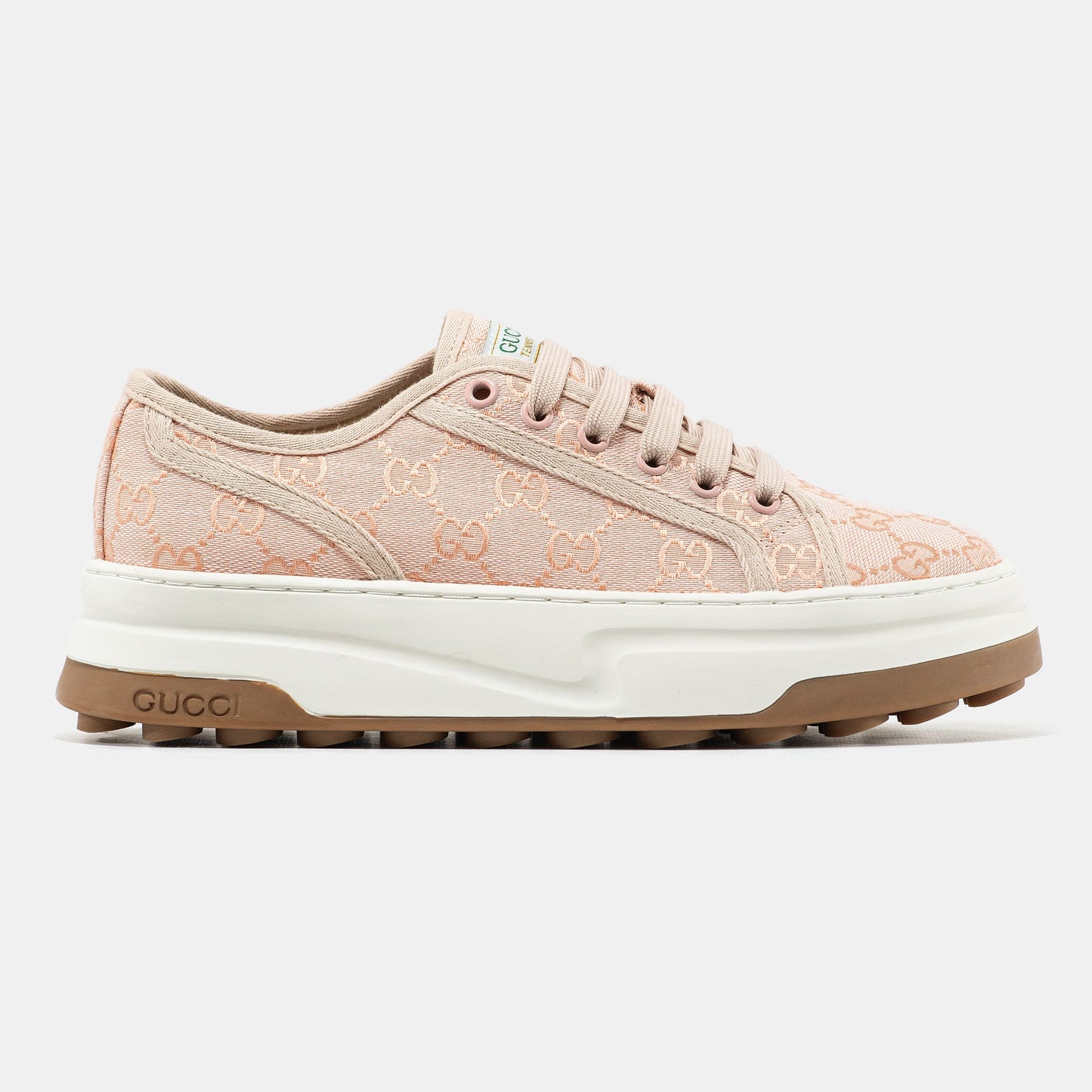 Gucci GG Platform Canvas Sneakers Pink White