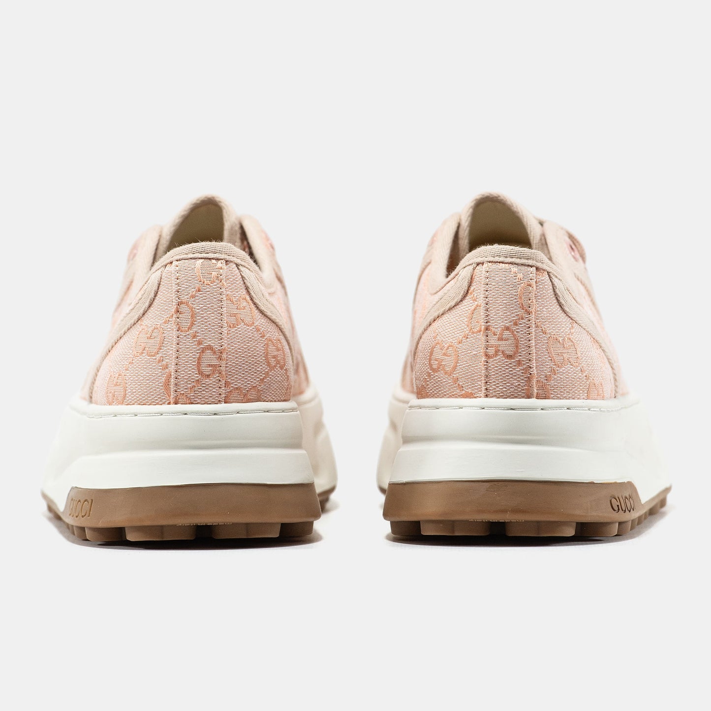 Gucci GG Platform Canvas Sneakers Pink White