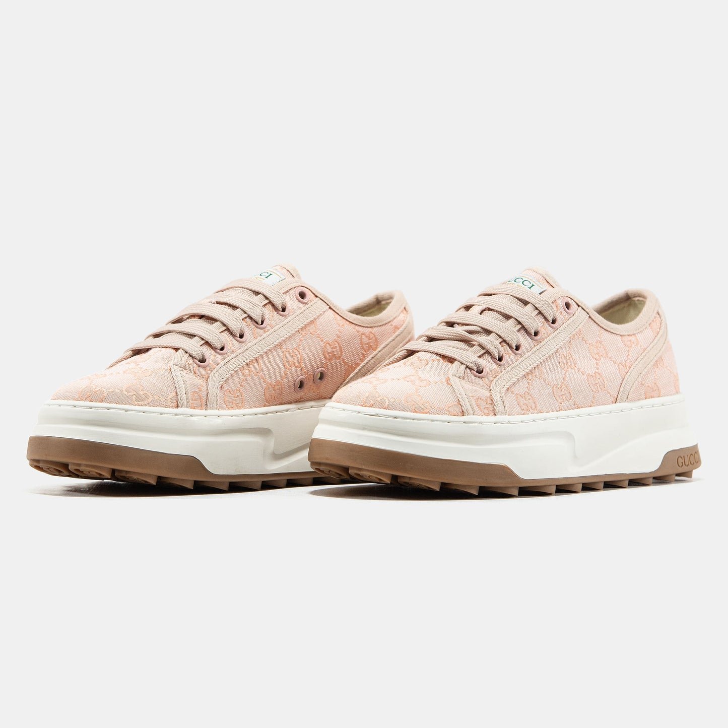 Gucci GG Platform Canvas Sneakers Pink White