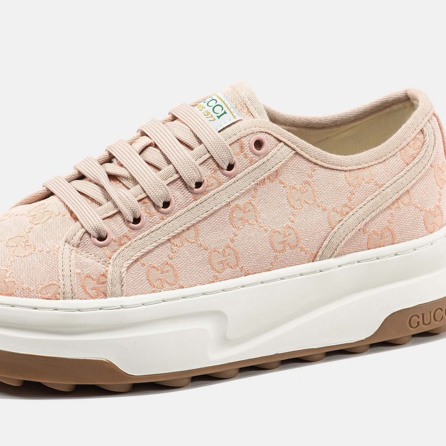 Gucci GG Platform Canvas Sneakers Pink White