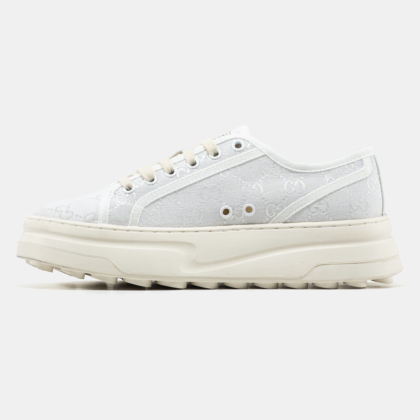 Gucci GG Platform Canvas Sneakers White
