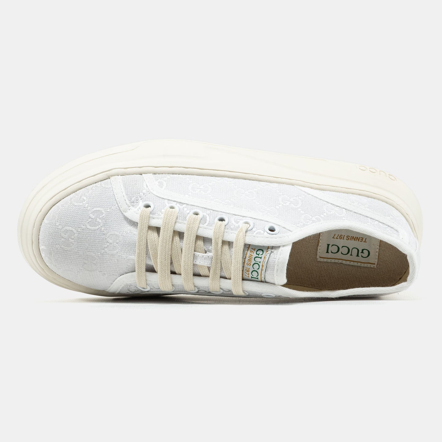 Gucci GG Platform Canvas Sneakers White