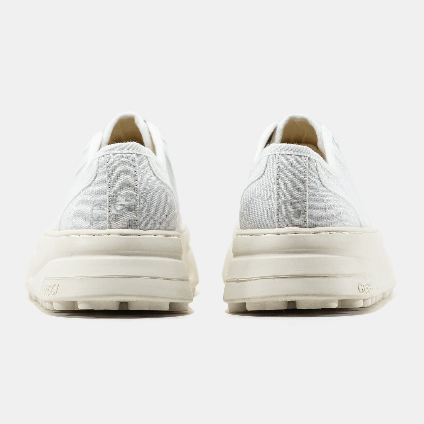 Gucci GG Platform Canvas Sneakers White