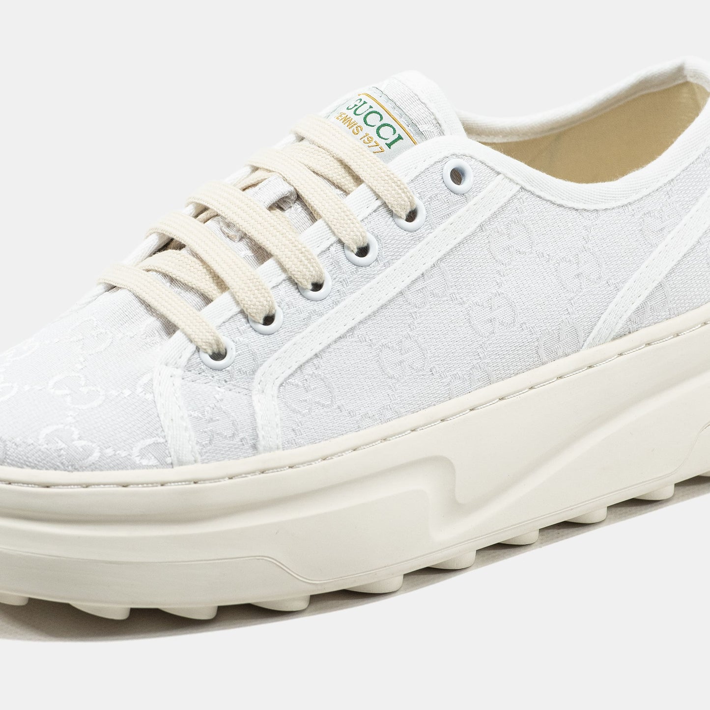 Gucci GG Platform Canvas Sneakers White