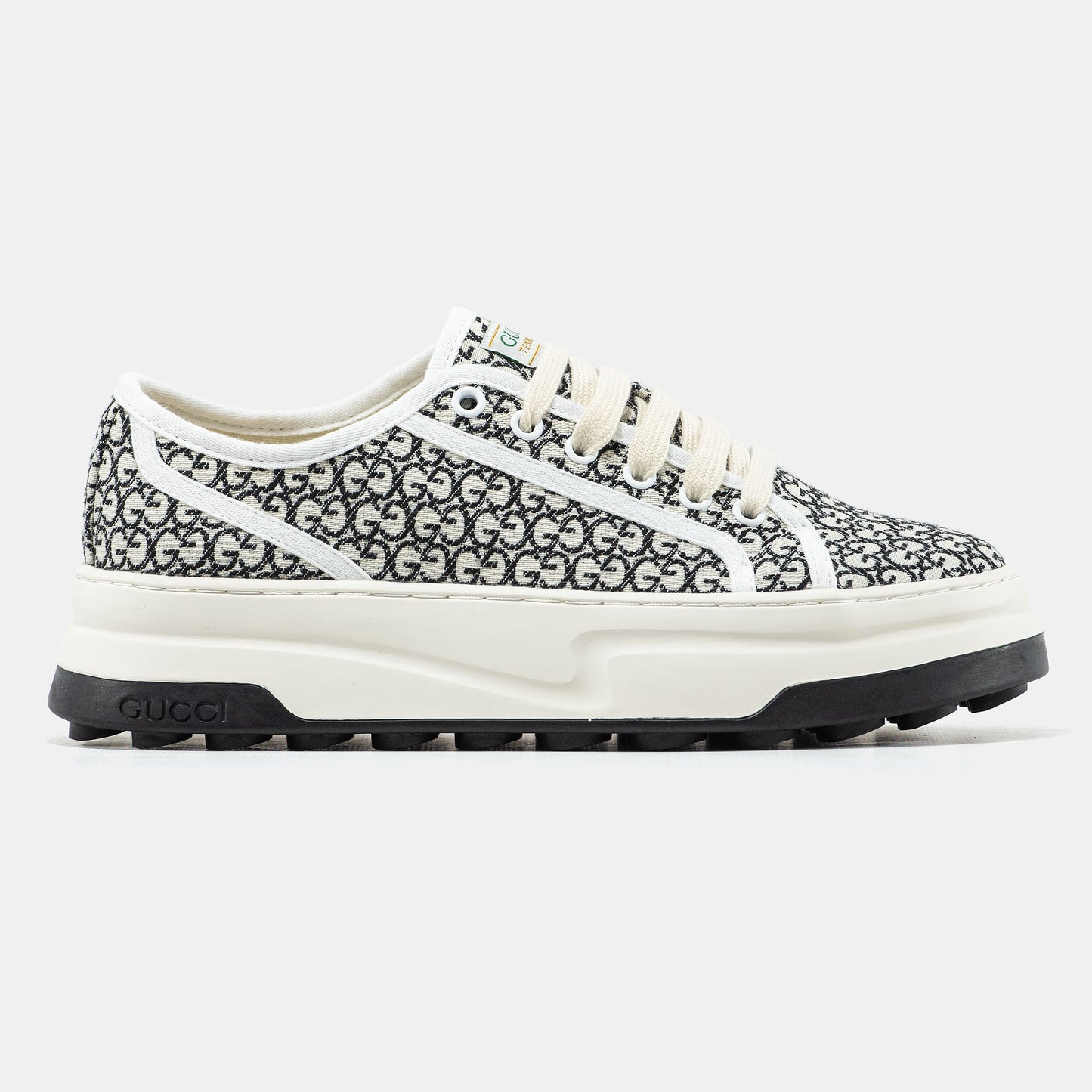 Gucci GG Platform Canvas Sneakers Cream Black