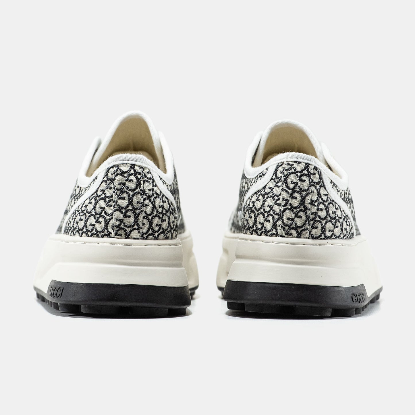 Gucci GG Platform Canvas Sneakers Cream Black