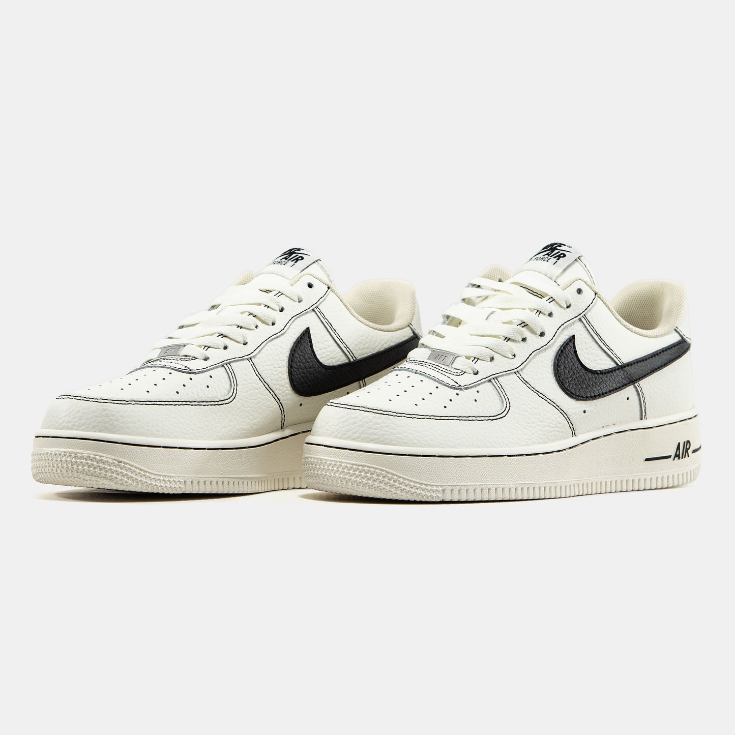 Nike Air Force 1 Beige Black Logo