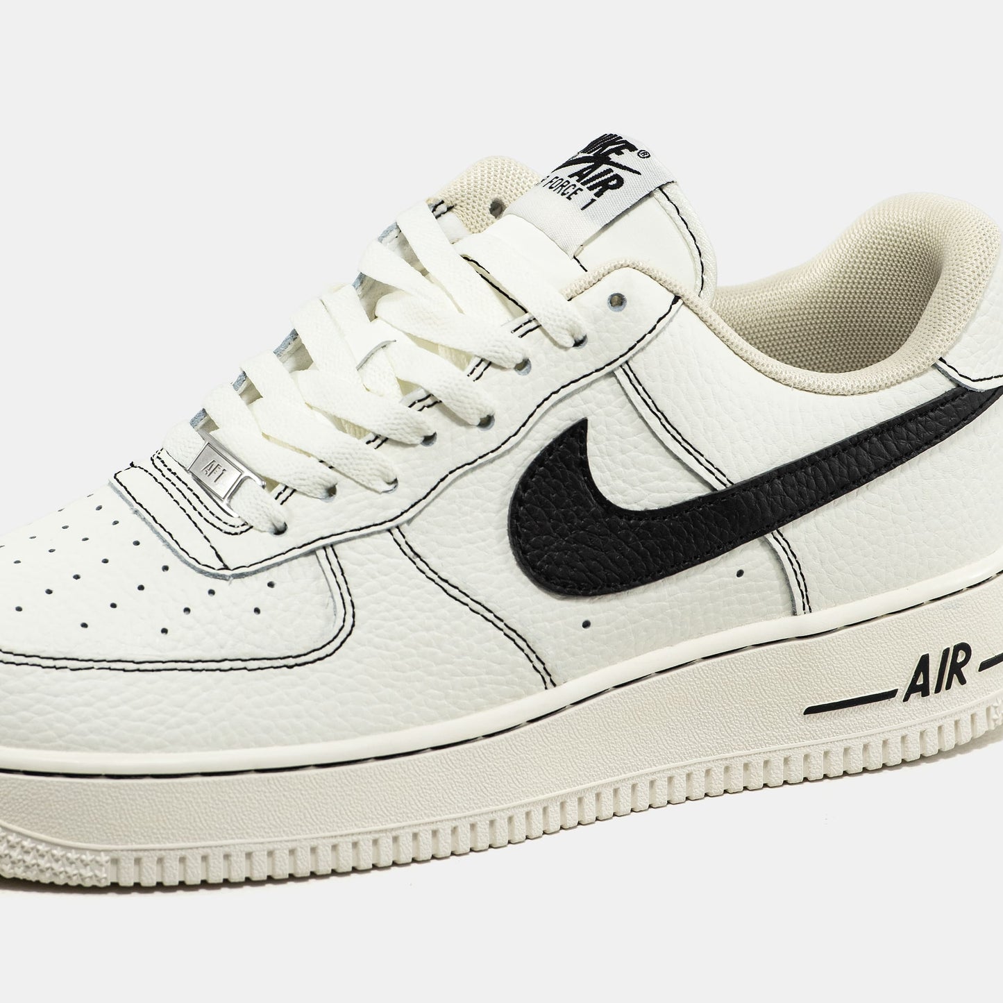 Nike Air Force 1 Beige Black Logo