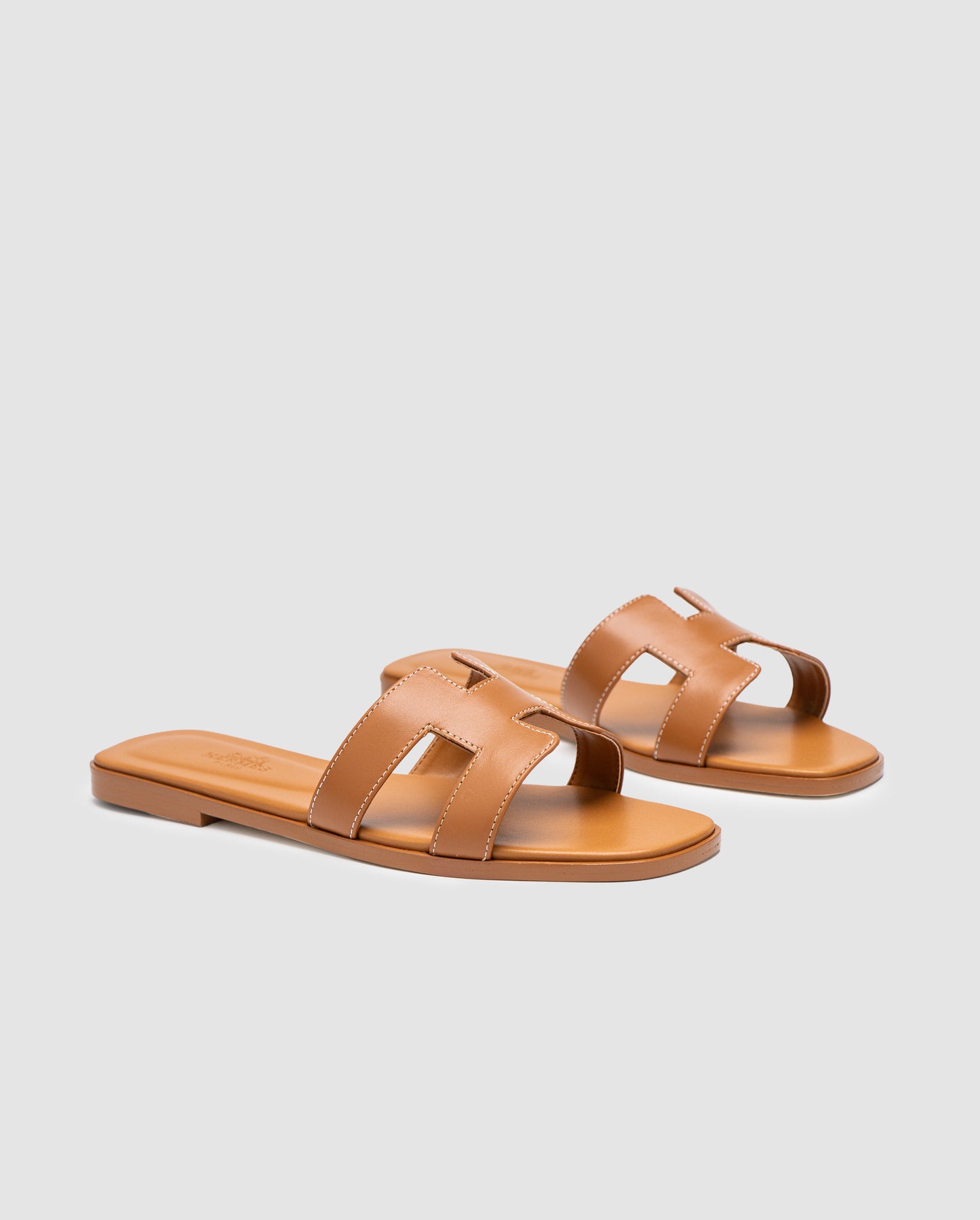 Hermes Oran Sandals Gold Calfskin