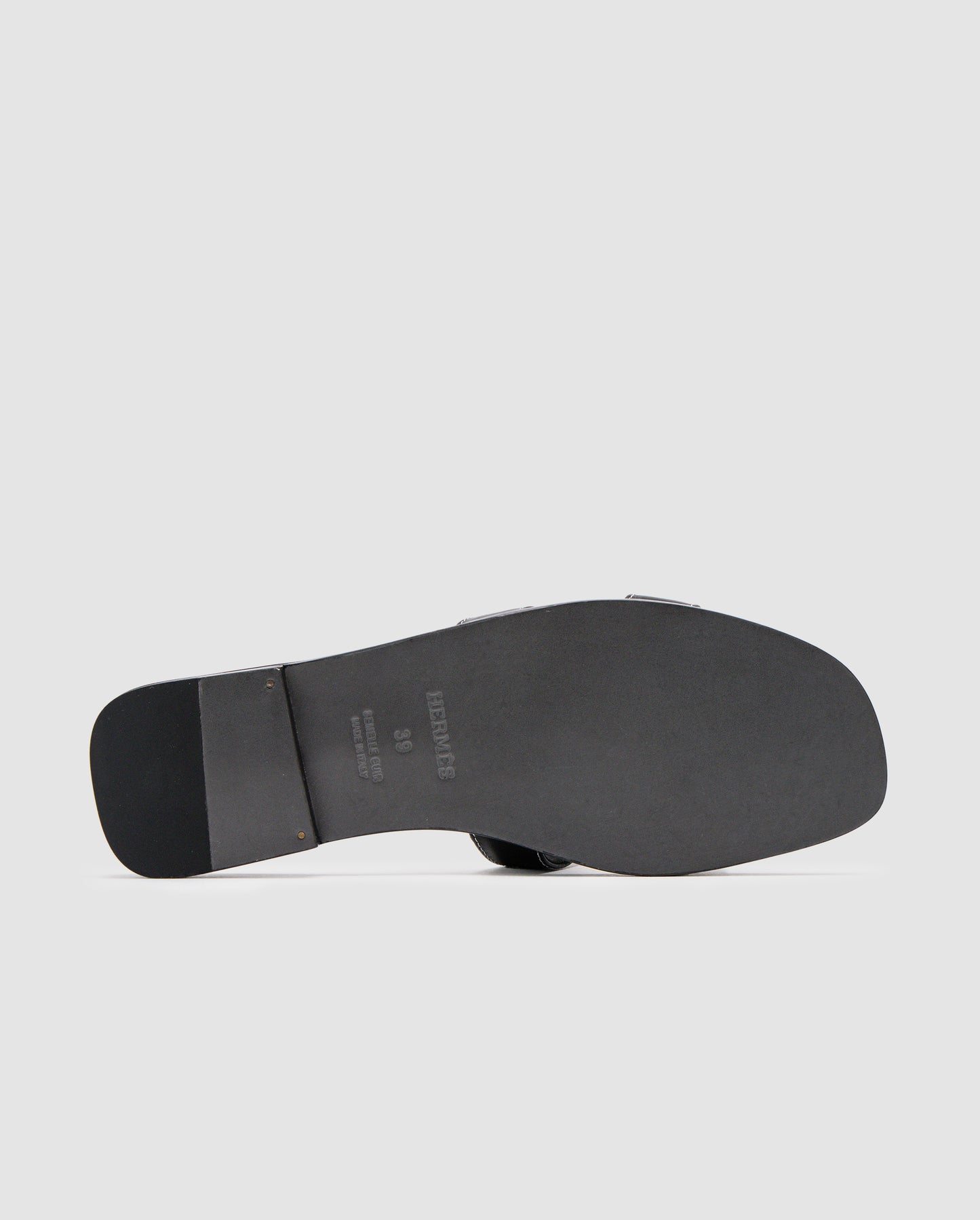Hermes Oran Sandals Black Calfskin