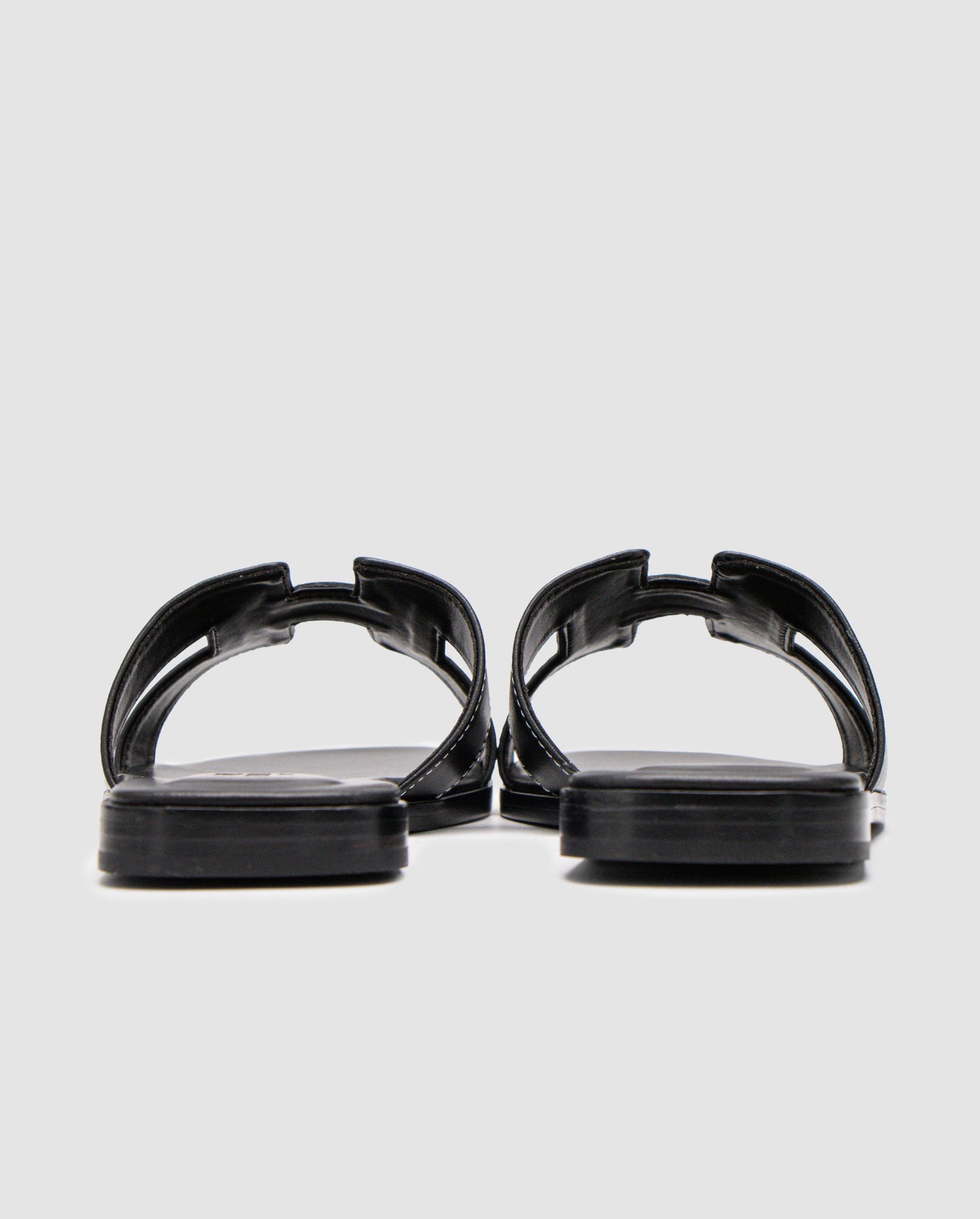 Hermes Oran Sandals Black Calfskin
