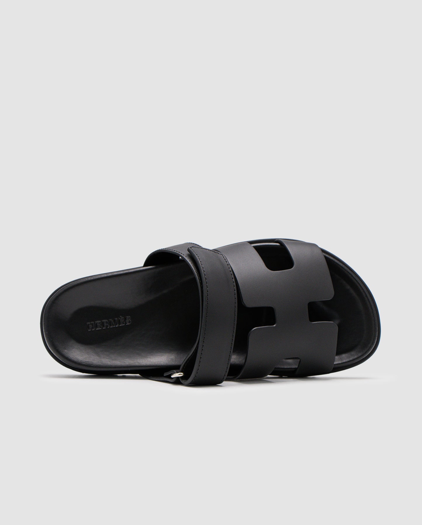 Hermes Chypre Sandals Black Calfskin