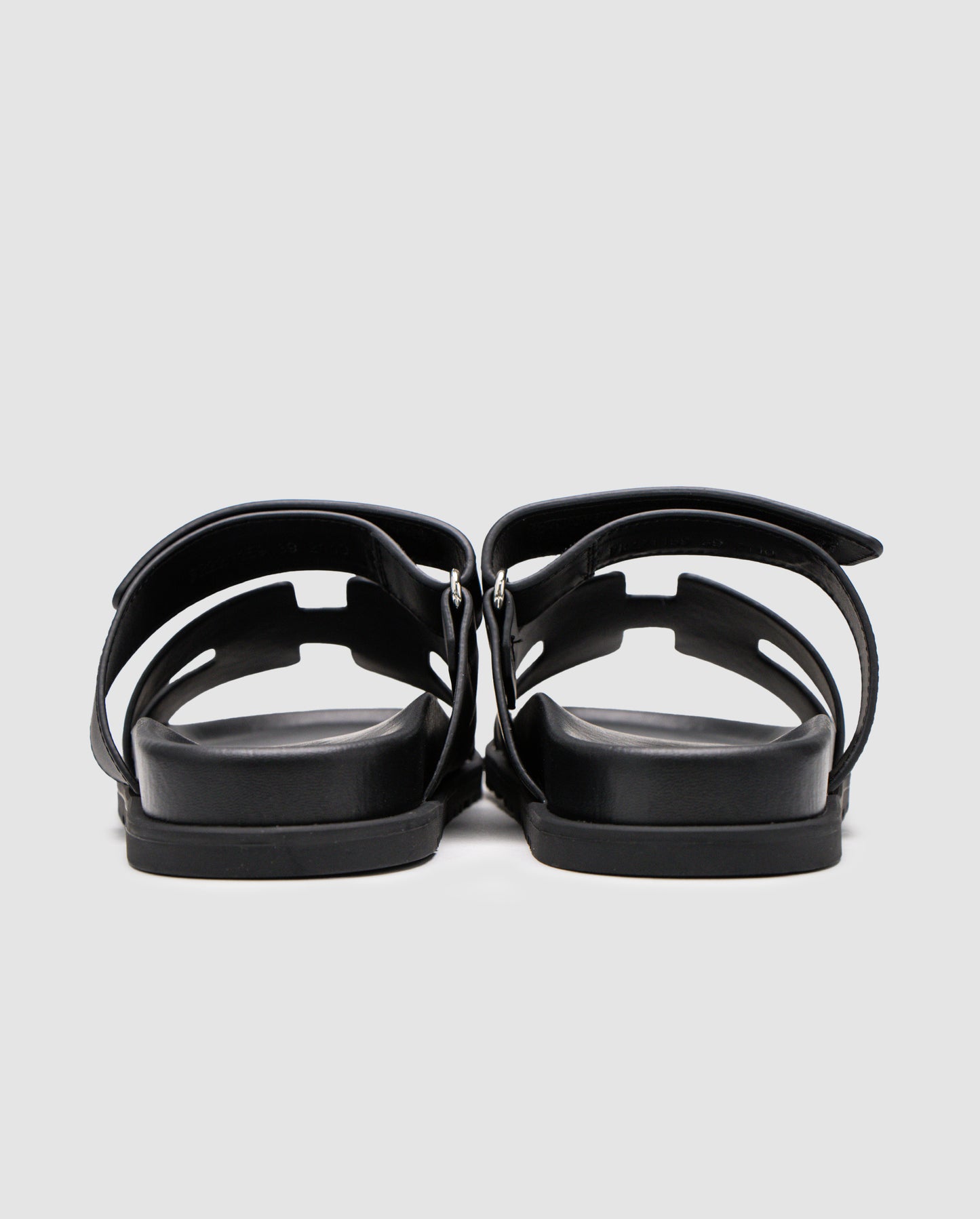 Hermes Chypre Sandals Black Calfskin