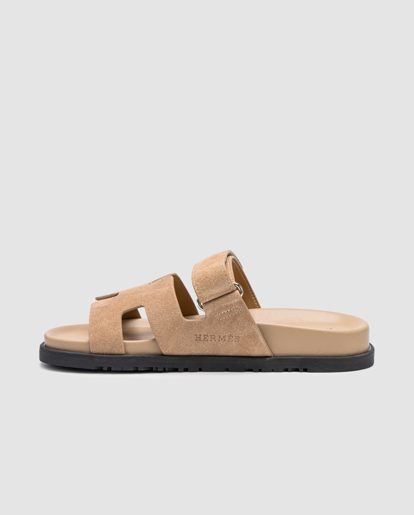Hermes Chypre Sandals Beige Suede