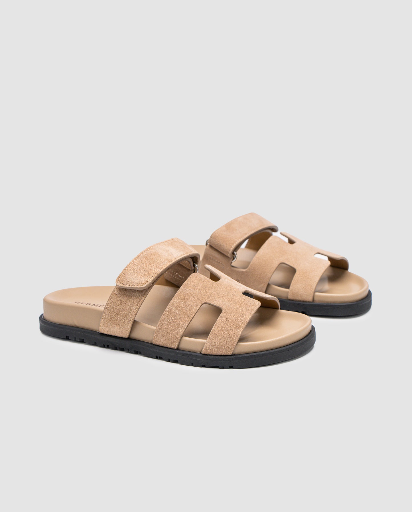 Hermes Chypre Sandals Beige Suede