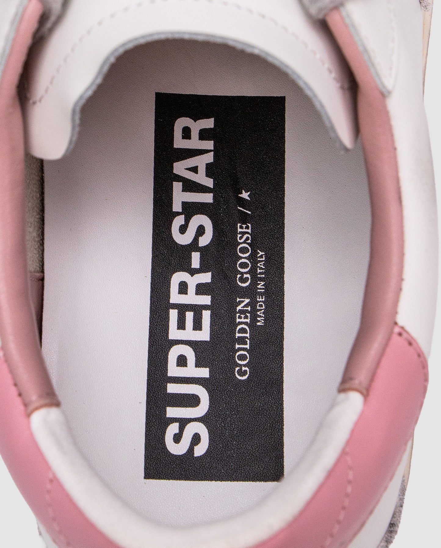 Golden Goose Superstar with Gray Suede Star and Pink Leather Heel Tab