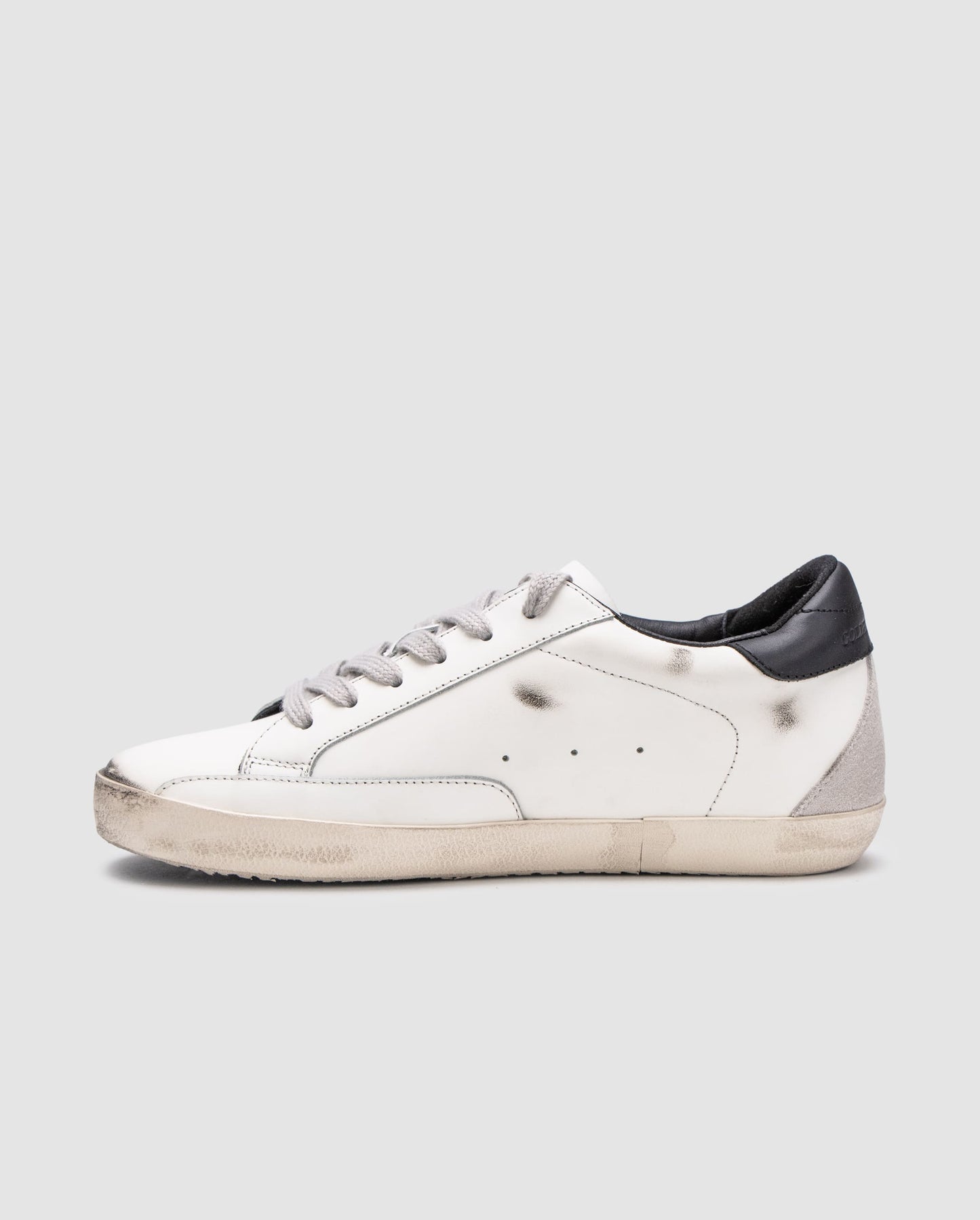 Golden Goose Superstar with Gray Suede Star and Black Leather