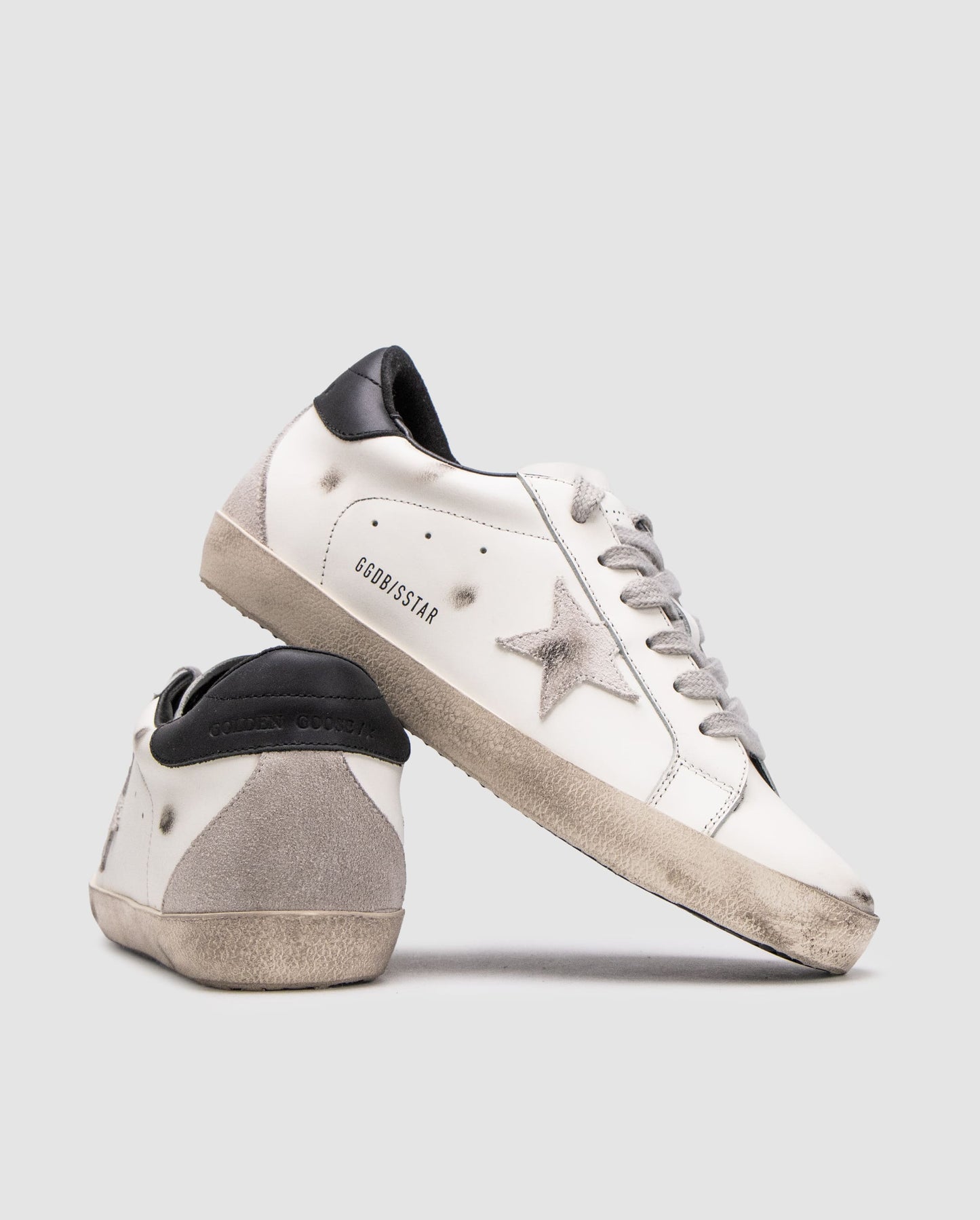 Golden Goose Superstar with Gray Suede Star and Black Leather