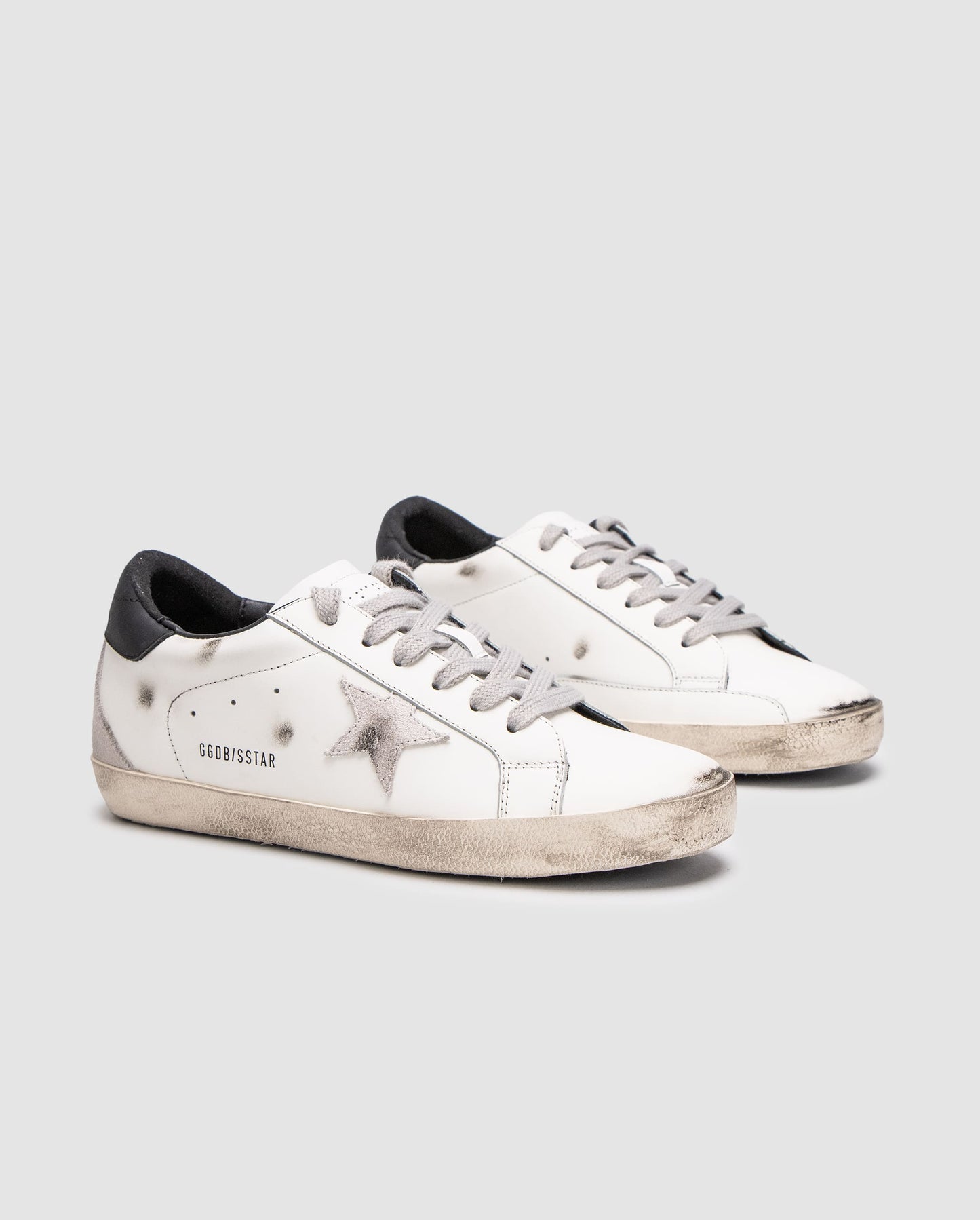 Golden Goose Superstar with Gray Suede Star and Black Leather