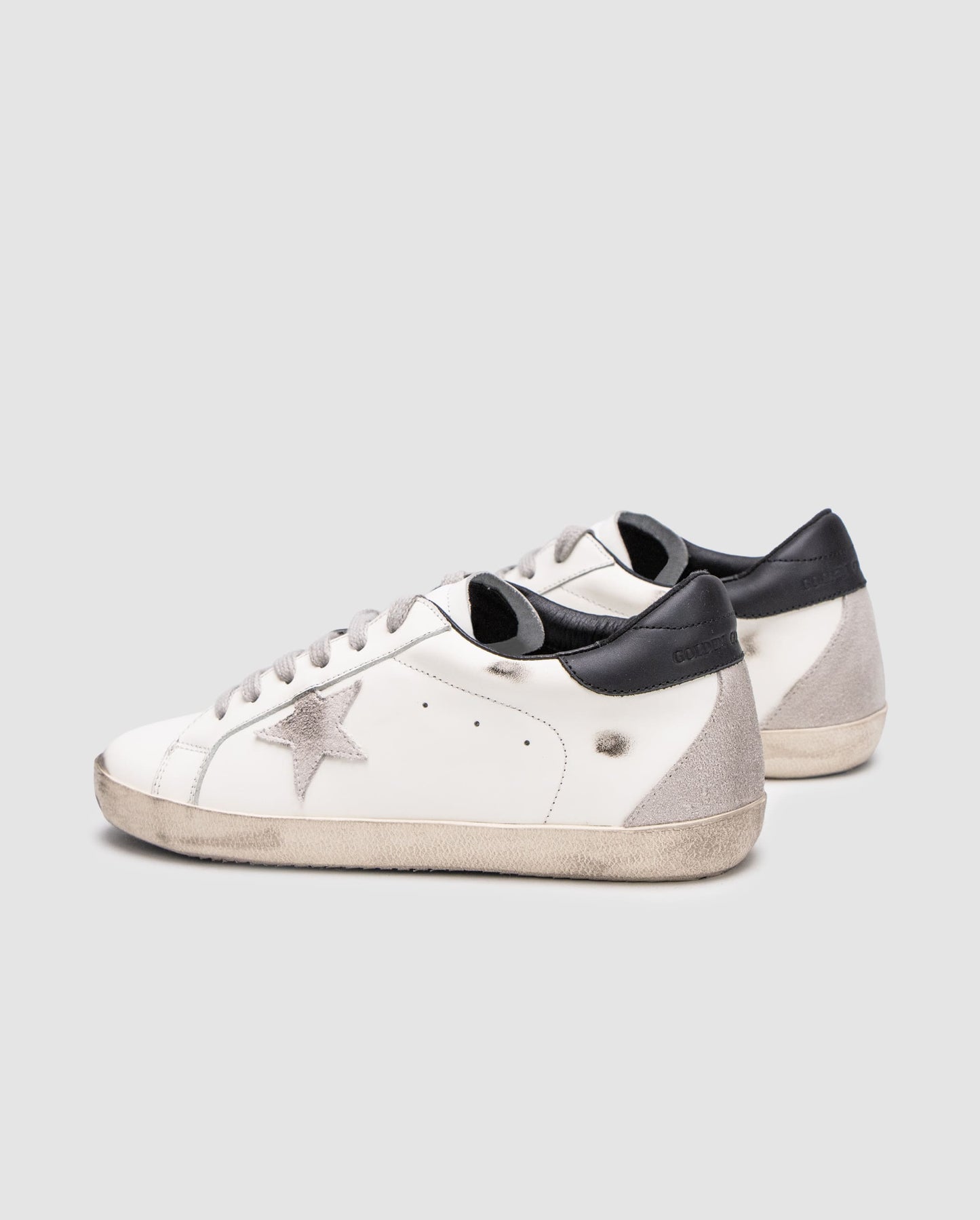 Golden Goose Superstar with Gray Suede Star and Black Leather