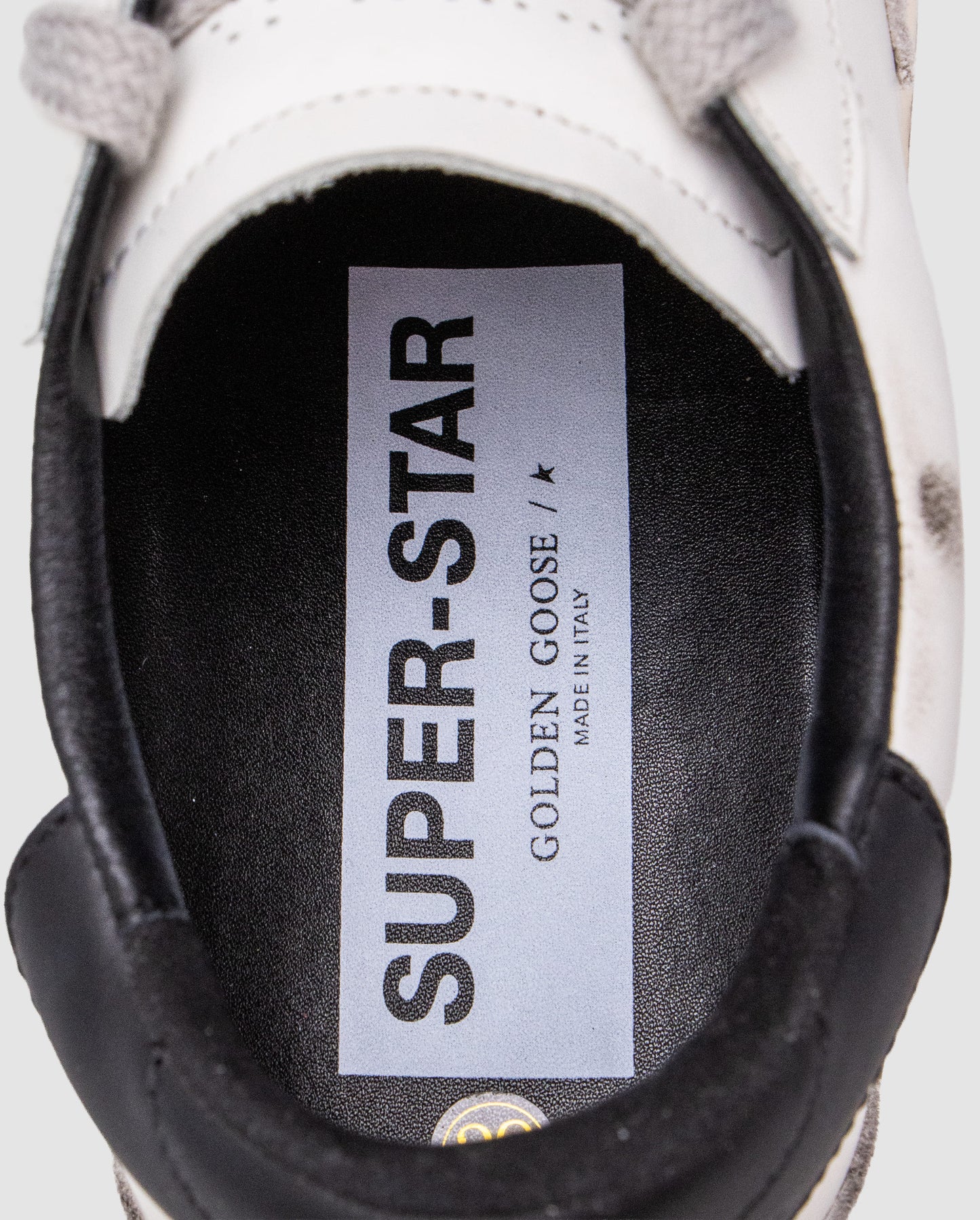 Golden Goose Superstar with Gray Suede Star and Black Leather
