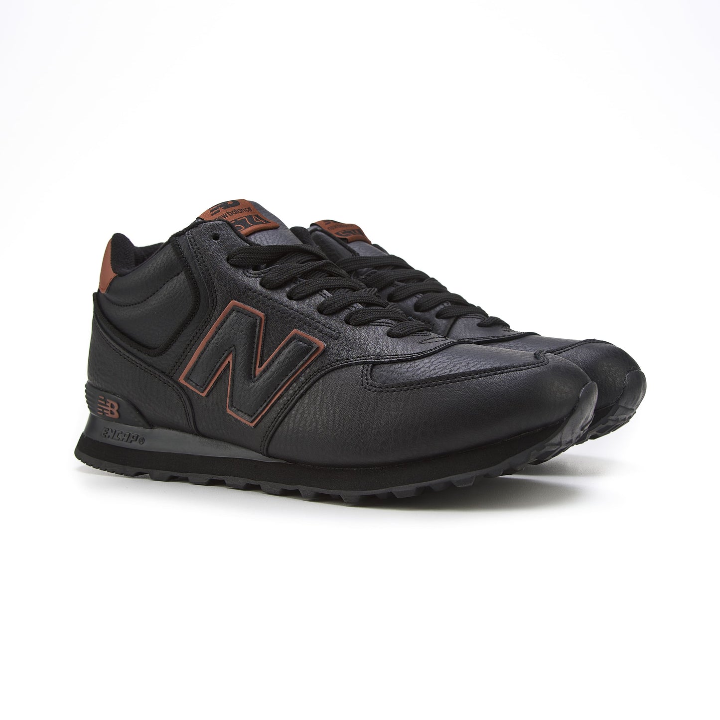 New Balance 574 Black Brown Fur