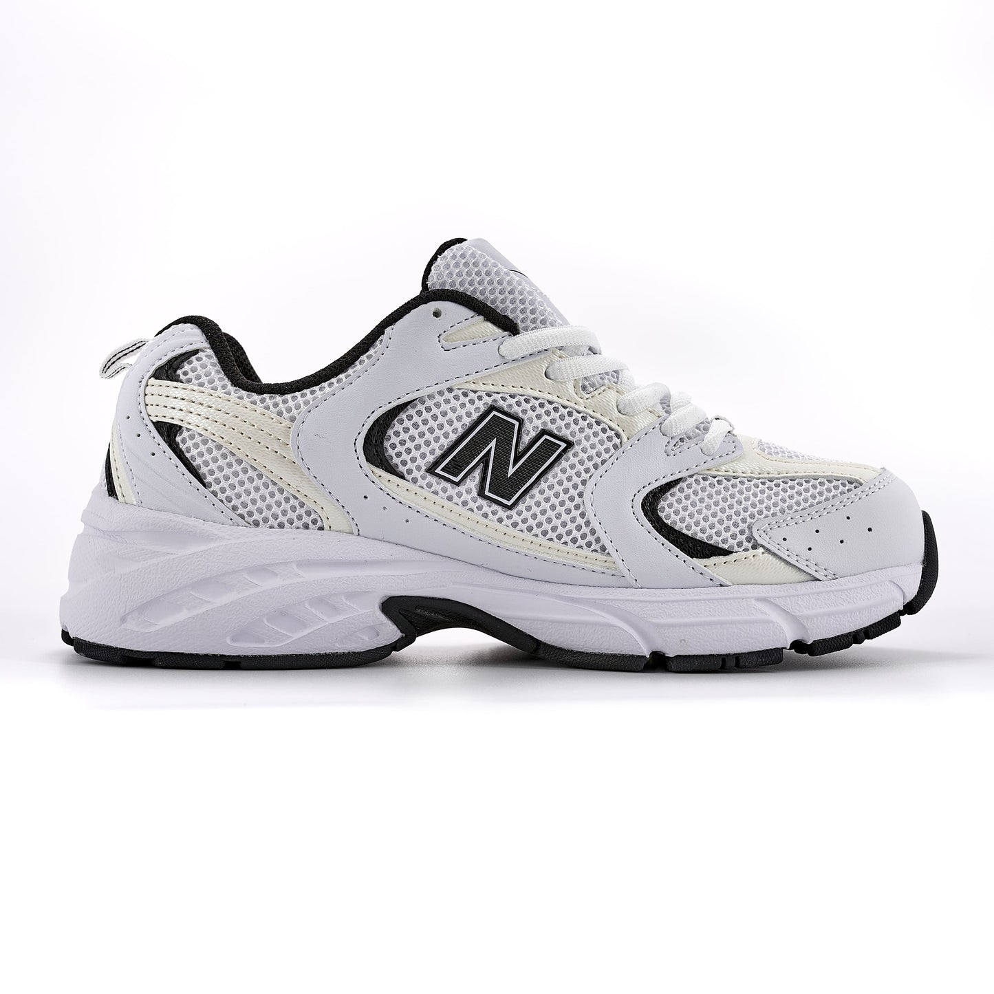 New Balance 530 White Black Logo v2