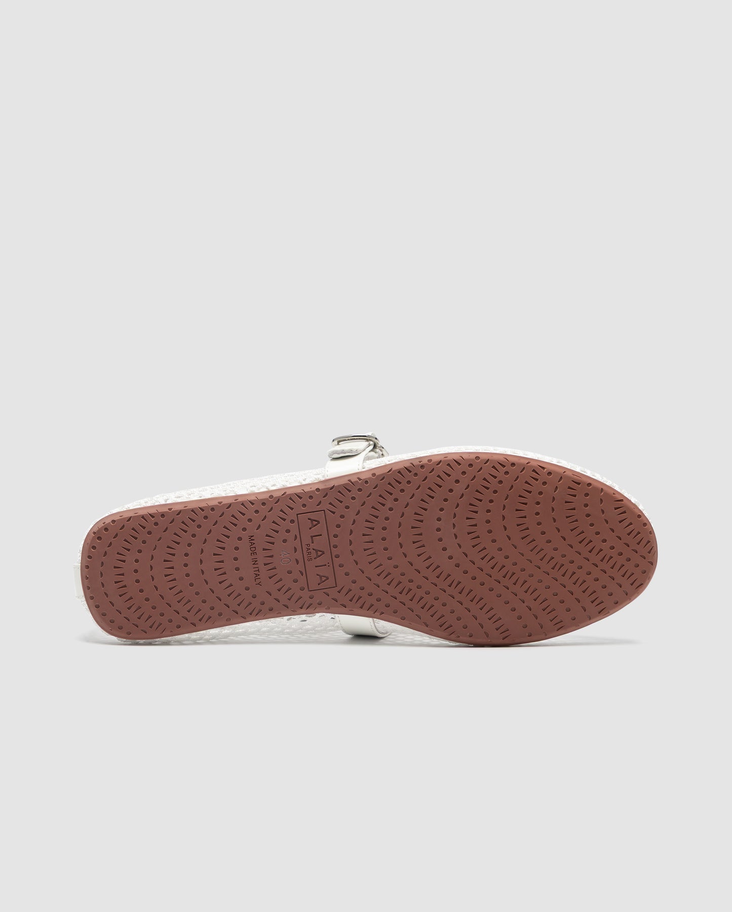 Alaia Ballet Flats in Fishnet Optical White