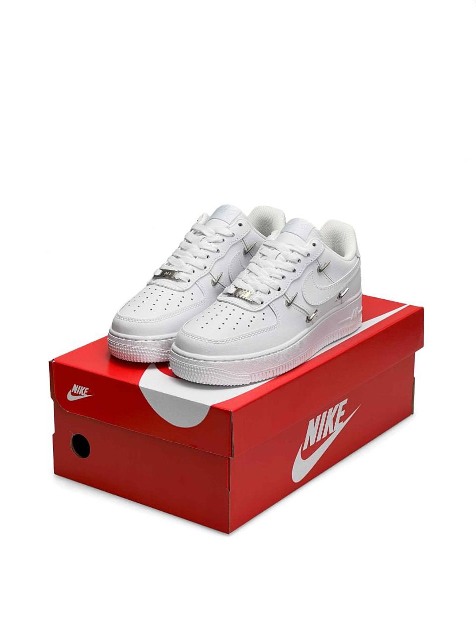 Nike Air Force 1 LX Crome Swooshes All White