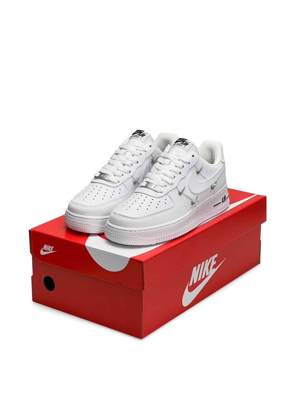 Nike Air Force 1 LX Crome Swooshes White Black