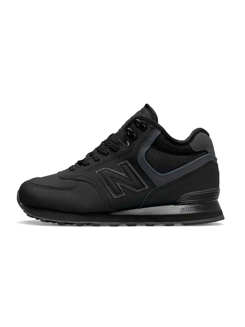 New Balance 574 Black Gray Matte Fur
