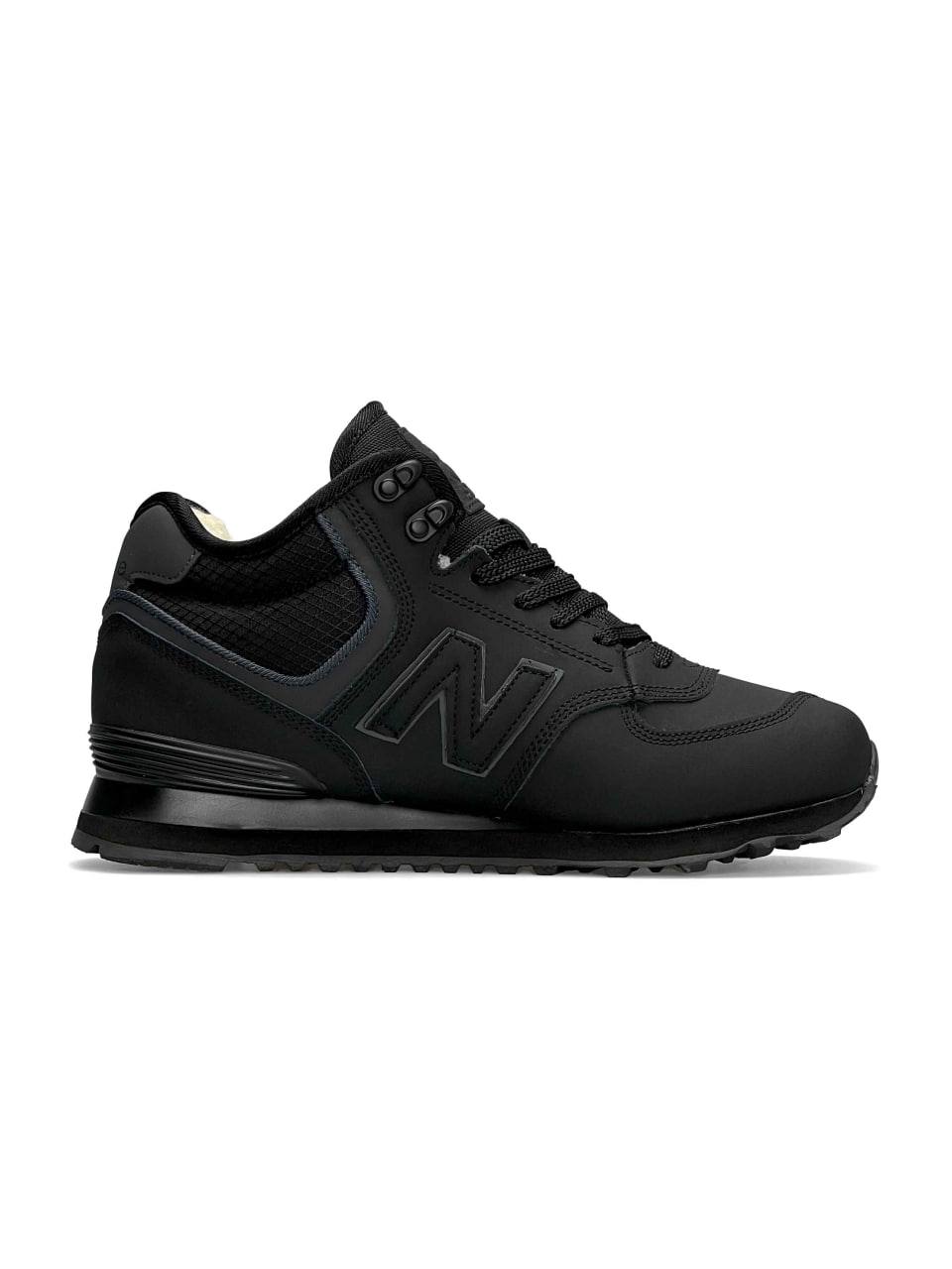 New Balance 574 Black Gray Matte Fur